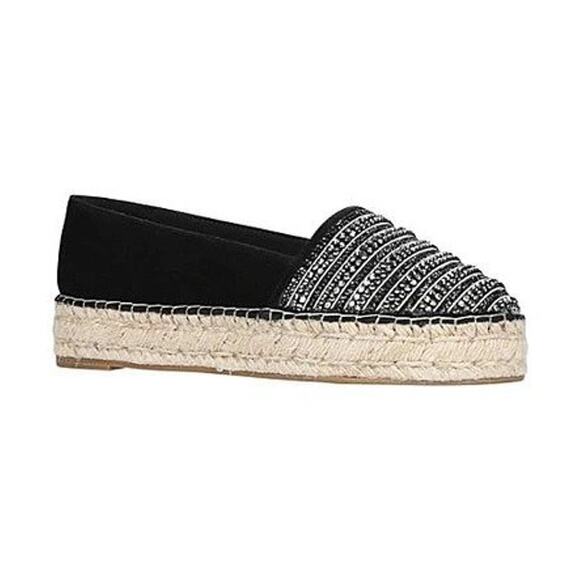 KG by Kurt Geiger Women's Misha Embellished Suede Espadrilles in Black Size 38 - Picture 1 of 14